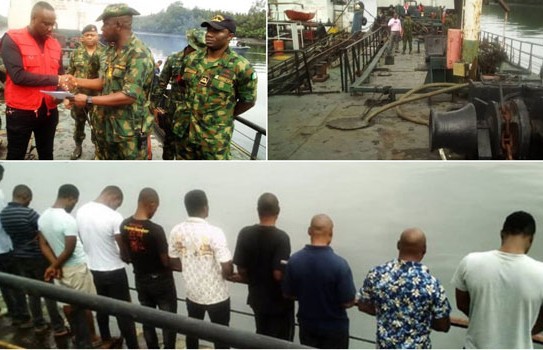 Oil Theft: Navy FOB Bonny Hands Over Vessel and 11 Suspect to EFCC