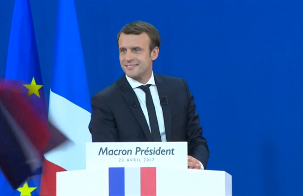 Newly elected french president thanks citizens