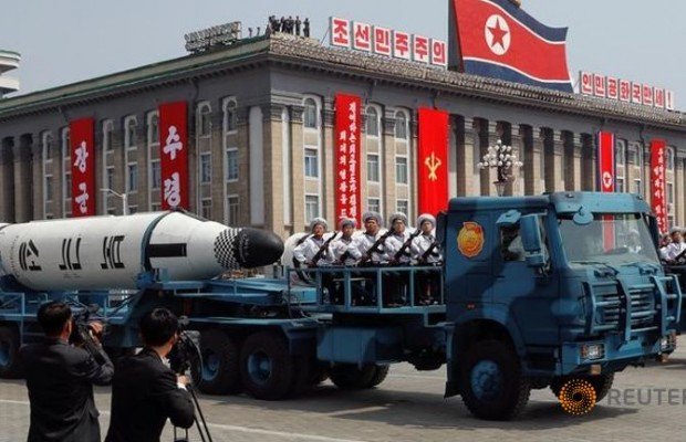 North Korea displays missile
