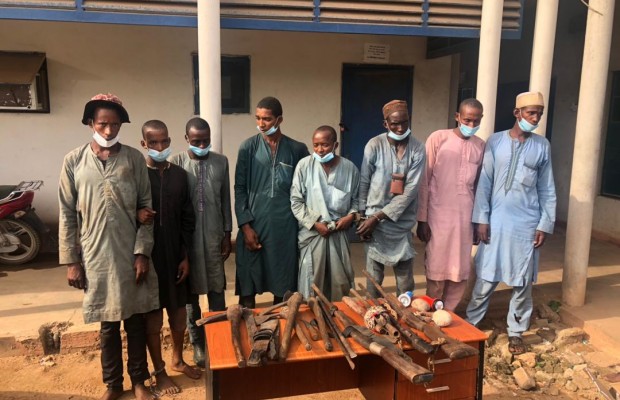 Police Arrest 23 Suspects, Recovers 4 Double Barrel Guns, 3 Axes, Others