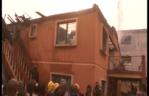 Fire razes story building in Ibadan.